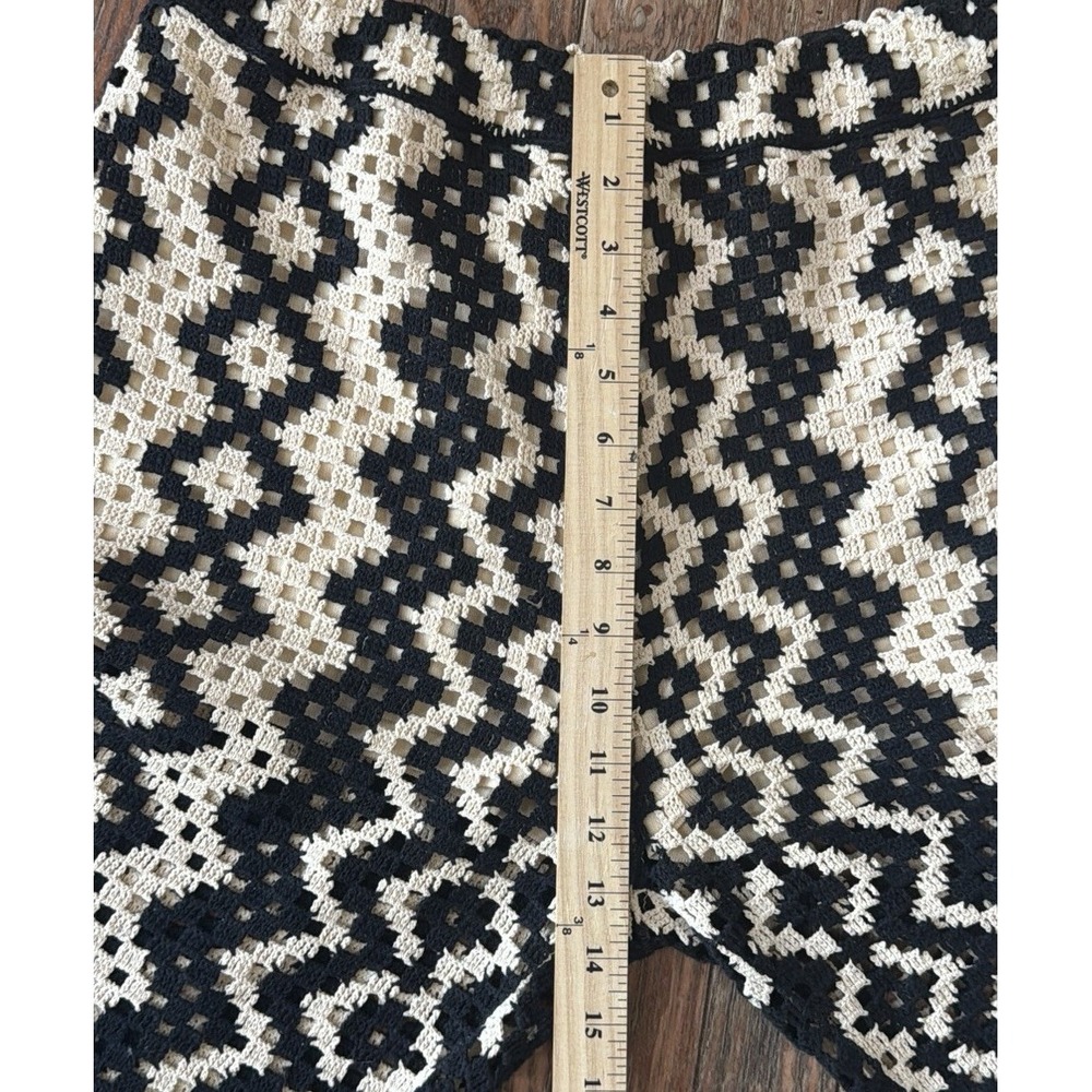 Sandro Henrik Geometric Crochet Wide Leg Pants 40 Coastal Boho Chic Resort - Picture 11 of 14